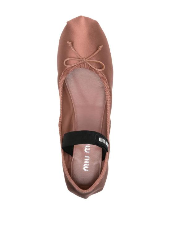 26FW 미우미우 사틴 발레리나 5F794DFDX05QU6 F0324 CACAO - MIU MIU