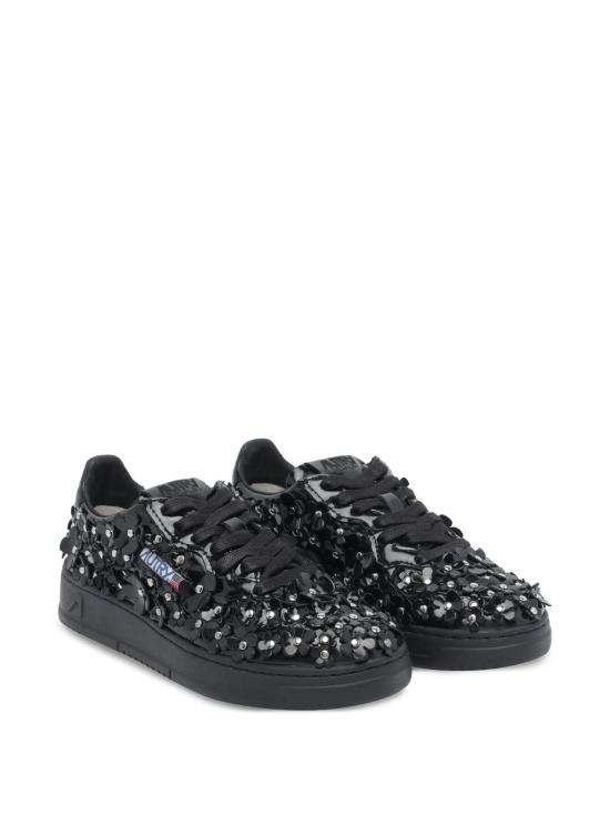 25FW 오트리 메달리스트 로우 레더 스니커즈 AULWPW01 PW01 PATENTFLOWER BLACK PW01 PATENT FLOWER BLACK - AUTRY