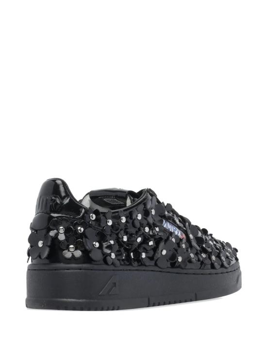 25FW 오트리 메달리스트 로우 레더 스니커즈 AULWPW01 PW01 PATENTFLOWER BLACK PW01 PATENT FLOWER BLACK - AUTRY