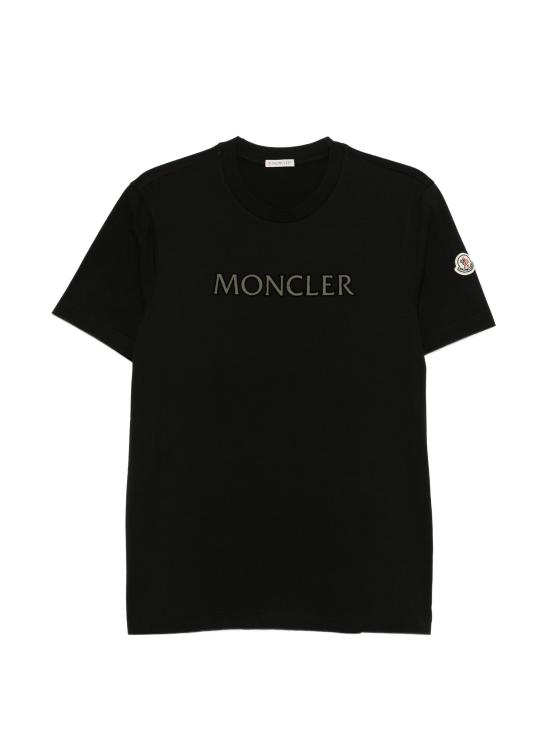 26SS 몽클레어 로고 프린트 코튼 티셔츠 L10918C0007589B8U 999 BLACK