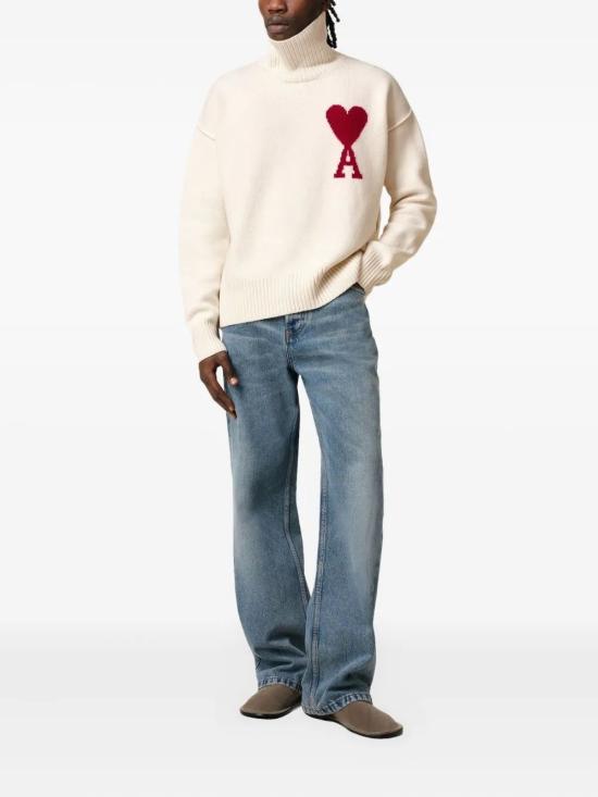 25SS 아미 터틀넥 BFUKS406018 154 OFFWHITERED 154 OFF WHITE RED - AMI