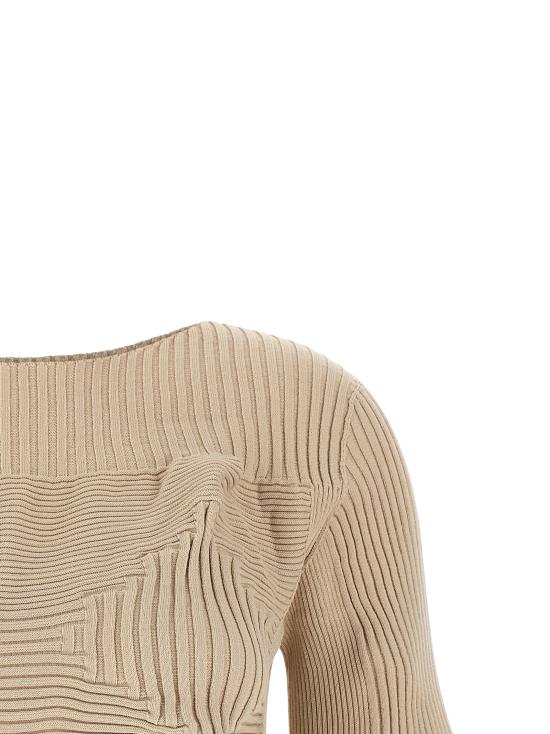 26SS 이세이 미야케 반팔 티셔츠 IM66KN78548 Beige - ISSEY MIYAKE