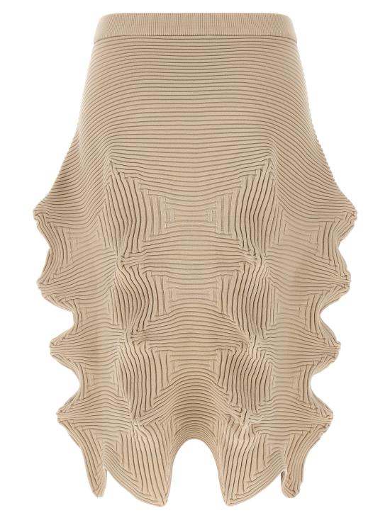 26SS 이세이 미야케 미디 스커트 IM66KG78348 Beige - ISSEY MIYAKE