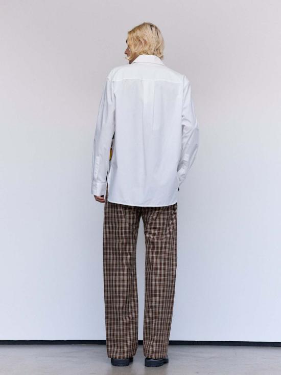  마르니 긴팔 셔츠 마니 릴리 화이트 울프 & 튤립 프린트 - MARNI