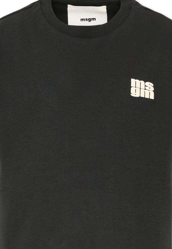 25FW [키즈] 엠에스지엠 티셔츠 F5MSJUTH055 MS040 BLACK - MSGM