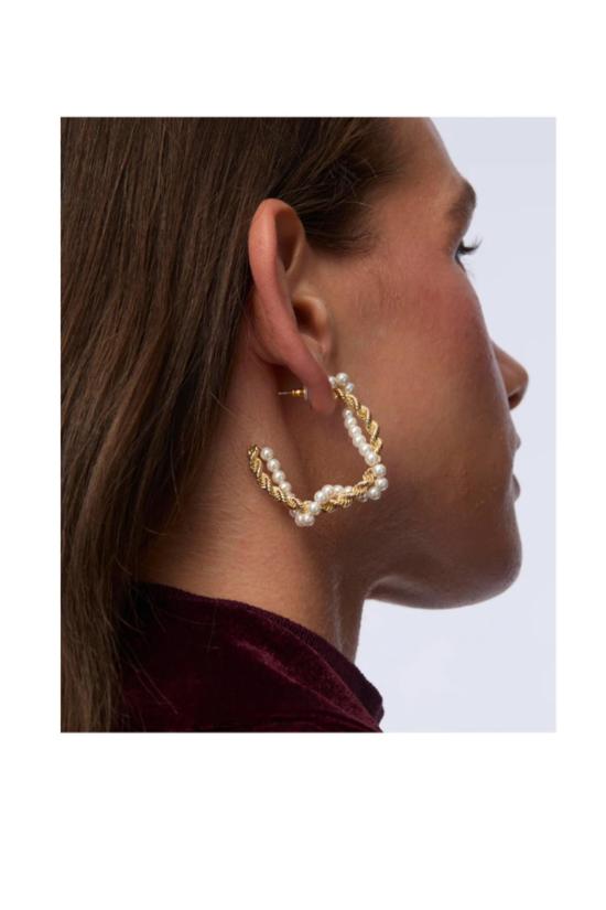  레레 사도히 이어링 르 르 사도기 진주 로프 트위스트 후프 귀걸이 - LELE SADOUGHI