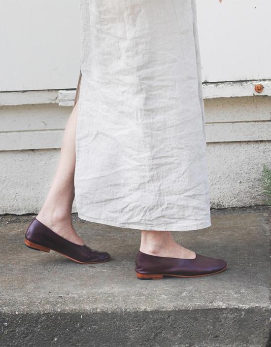  마르티니아노 플랫 슈즈 글러브 슈 옥스블러드 - MARTINIANO