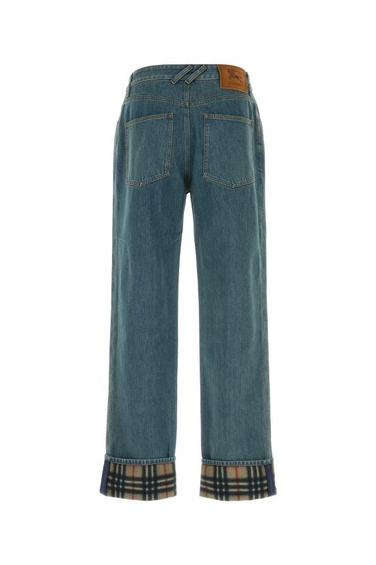 26SS 버버리 스트레이트 체크 턴업 진 8116361 A1322 BLUE - BURBERRY