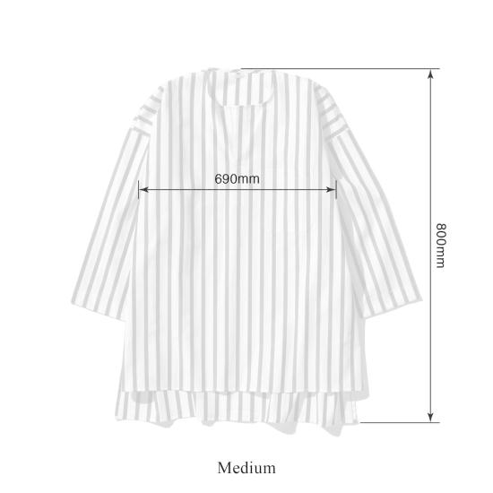  Puebco 블라우스 푸에브코 코튼 크루넥 스트라이프 셔츠 - OTHER BRANDS