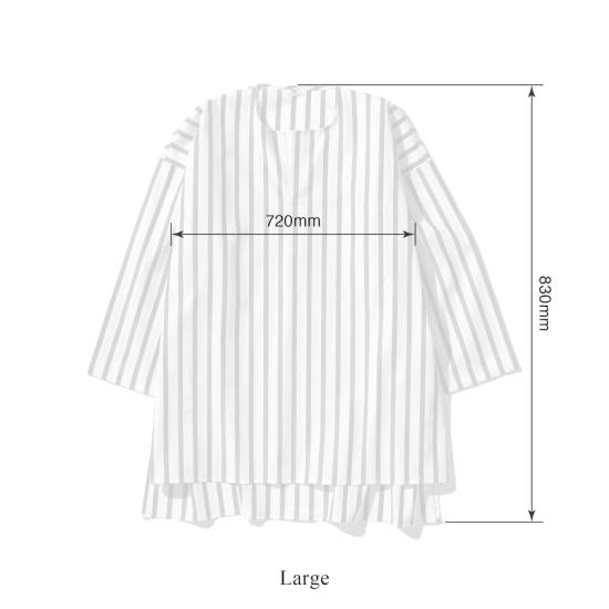  Puebco 블라우스 푸에브코 코튼 크루넥 스트라이프 셔츠 - OTHER BRANDS