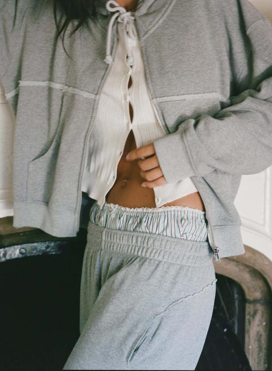  아셀 스웨터 애셔 헤일리 오버사이즈 후드티 헤더 그레이 - ASHER