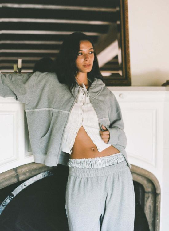  아셀 스웨터 애셔 헤일리 오버사이즈 후드티 헤더 그레이 - ASHER