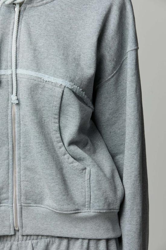  아셀 스웨터 애셔 헤일리 오버사이즈 후드티 헤더 그레이 - ASHER