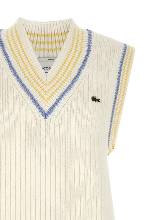 26SS 라코스테 니트 베스트 AH06144I5 White - LACOSTE