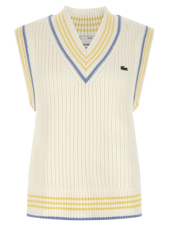 26SS 라코스테 니트 베스트 AH06144I5 White