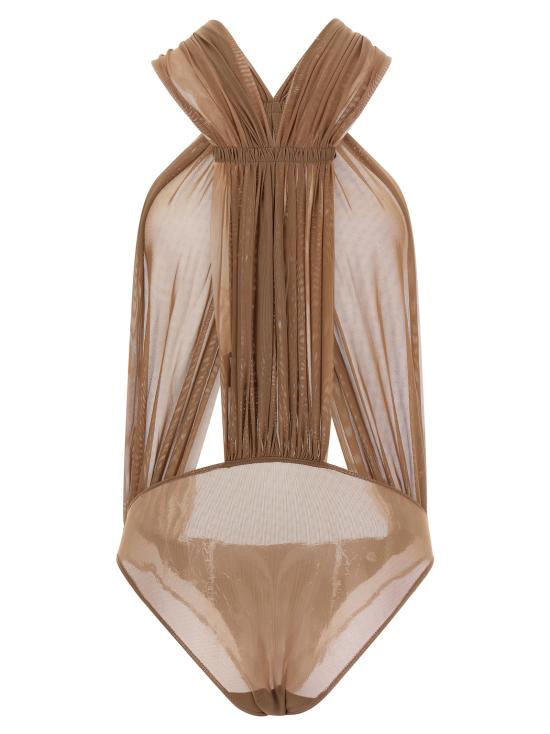 26SS 릭 오웬스 바디수트 티셔츠 RO01F6150TUS44 Brown - RICK OWENS