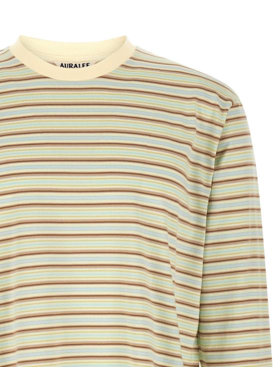 26SS 오라리 긴팔 티셔츠 A26SP01GJFADEMINTSTRIPE Multicolor - AURALEE