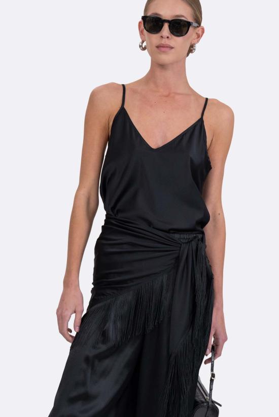  파렌테지 팔라초 팬츠 실크 팬츠 블랙 - PARENTEZI