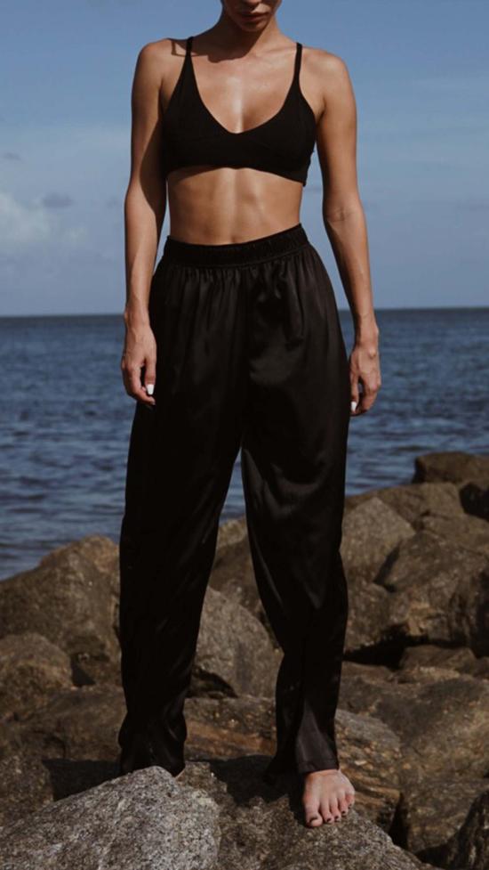  파렌테지 팔라초 팬츠 실크 팬츠 블랙 - PARENTEZI