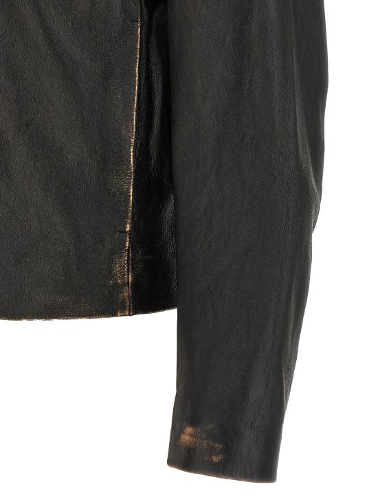 26SS MM6 메종마르지엘라 가죽 자켓 SH2AM0066M07021900 Black - MM6 MAISON MARGIELA