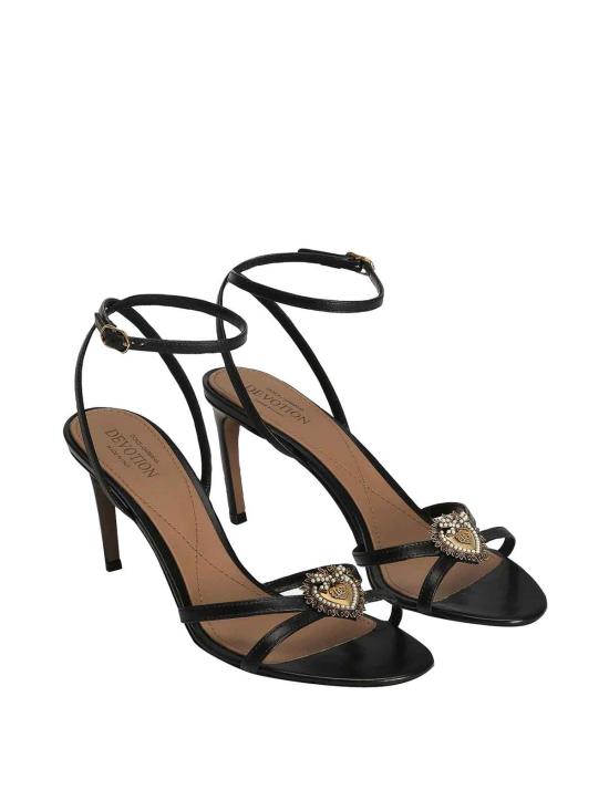 26SS 돌체앤가바나 디보션 카프스킨 샌들힐 CR1983AP41280999 Black - DOLCE & GABBANA