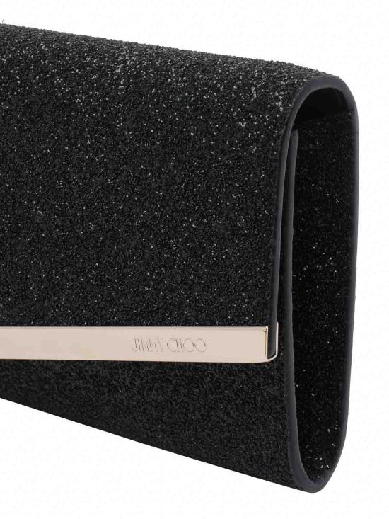 26SS 지미추 클러치/파우치 EMMIEGQIBLACKLIGHTGOLD Black - JIMMY CHOO
