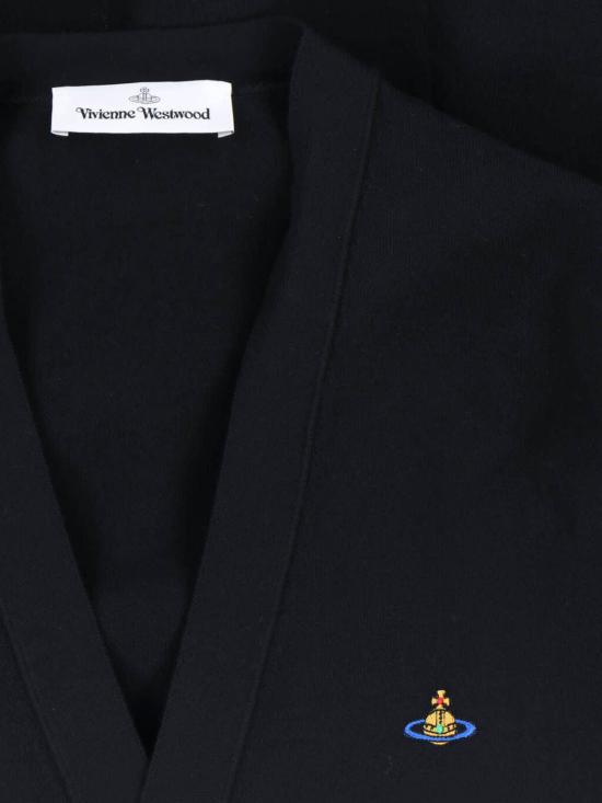  비비안웨스트우드 가디건 비비안 웨스트우드 브이넥 버튼 앞여밈  블랙 - VIVIENNE WESTWOOD