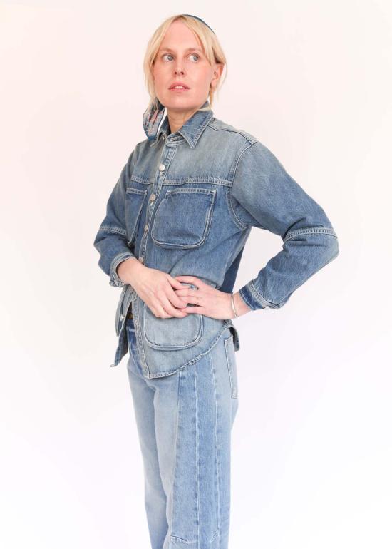  샤이나 모트 데님 셔츠 워크 셔츠