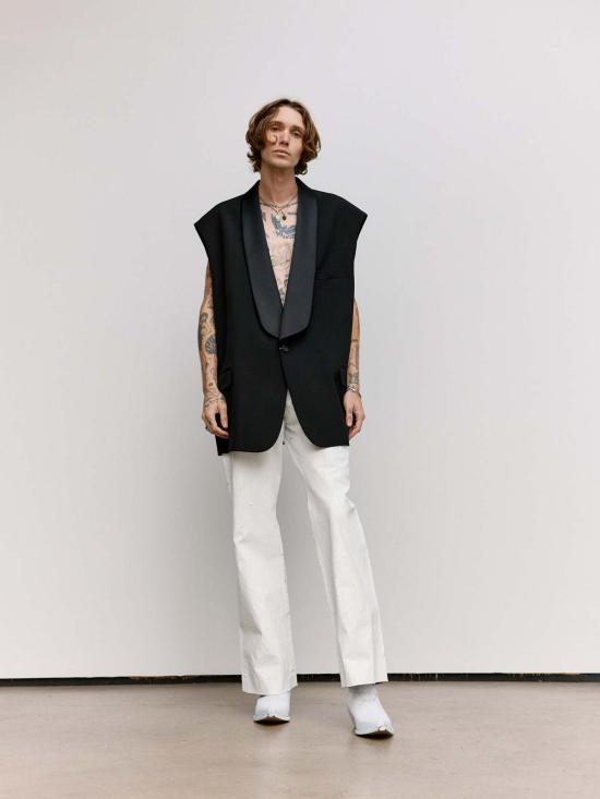  MM6 메종마르지엘라 베스트 Mm6 메종 마르지엘라 오버사이즈 슬리브리스 턱시도 재킷 - MM6 MAISON MARGIELA