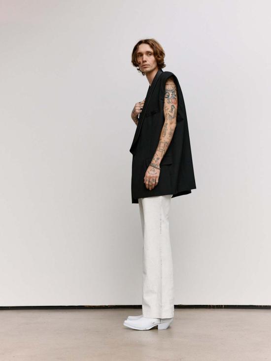  MM6 메종마르지엘라 베스트 Mm6 메종 마르지엘라 오버사이즈 슬리브리스 턱시도 재킷 - MM6 MAISON MARGIELA