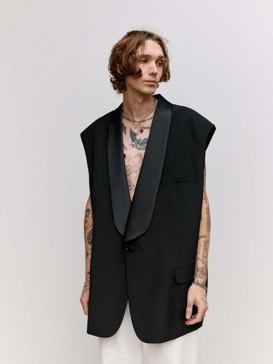  MM6 메종마르지엘라 베스트 Mm6 메종 마르지엘라 오버사이즈 슬리브리스 턱시도 재킷