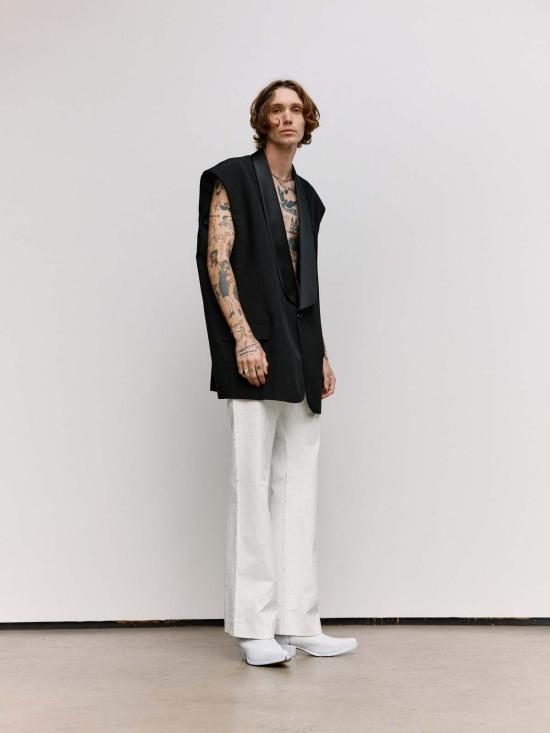  MM6 메종마르지엘라 베스트 Mm6 메종 마르지엘라 오버사이즈 슬리브리스 턱시도 재킷 - MM6 MAISON MARGIELA