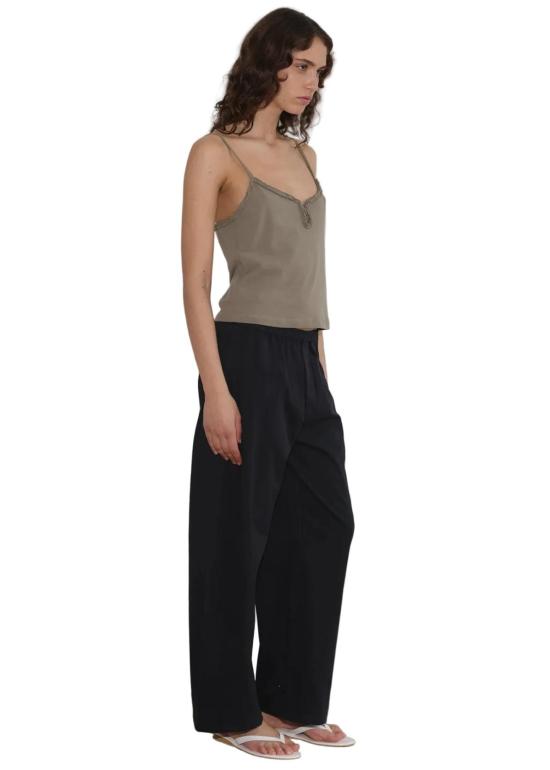  데이지 스튜디오 민소매 티셔츠 Deiji Studios Clasp Singlet Top Khaki - DEIJI STUDIO