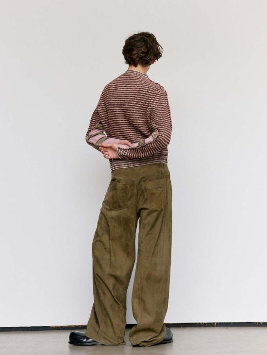  마르니 스웨터 소프트 핑크 스트라이프 모헤어 & 울 하프앤하프 - MARNI