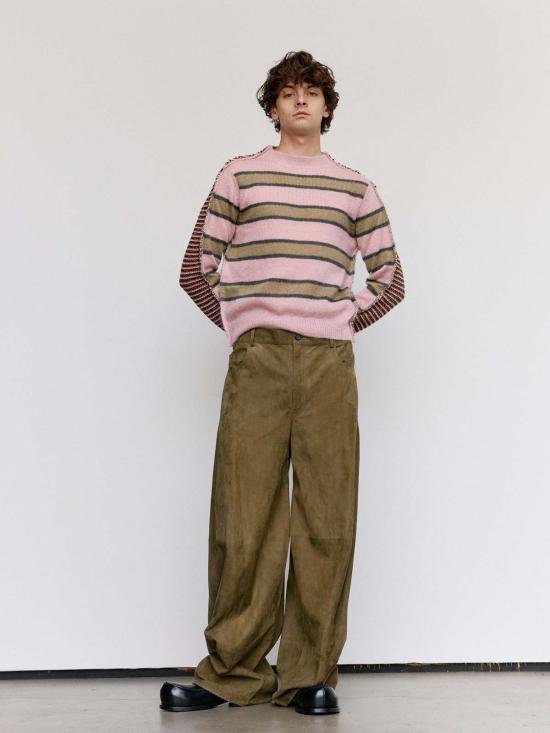  마르니 스웨터 소프트 핑크 스트라이프 모헤어 & 울 하프앤하프 - MARNI