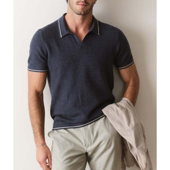 마린 레이어 폴로 티셔츠 리암  폴로 다크 인디고 - MARINE LAYER
