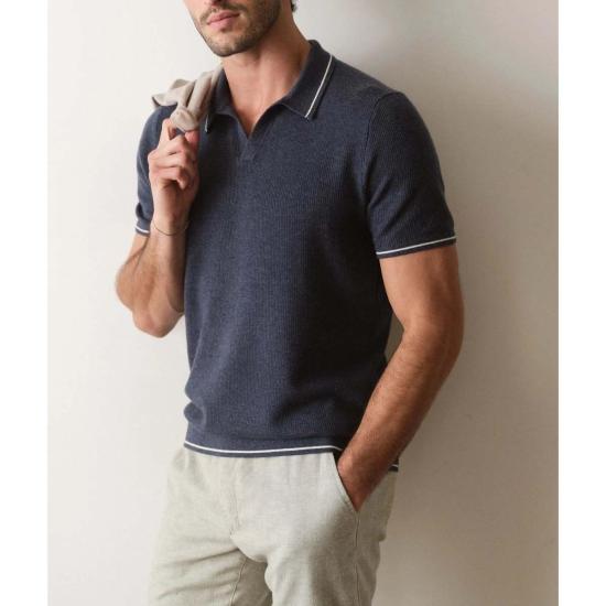  마린 레이어 폴로 티셔츠 리암  폴로 다크 인디고 - MARINE LAYER