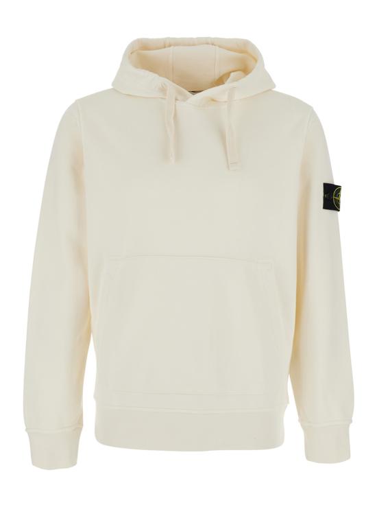 26SS 스톤 아일랜드 오가닉 코튼 플리스 레귤러핏 후드 스웨트셔츠 L1S156100062S0051V0093 White