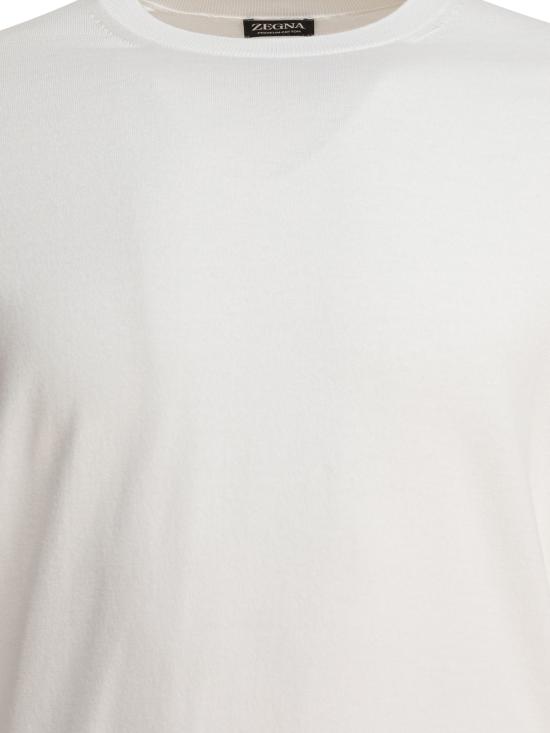 26SS 에르메네질도제냐 반팔 티셔츠 E8C90A7C10N01 White - ERMENEGILDO ZEGNA