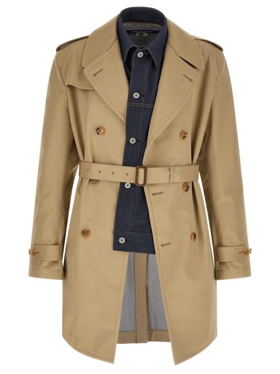  와타나베 준야 트렌치 코트 준야 와타나베 데님 인서트  베이지