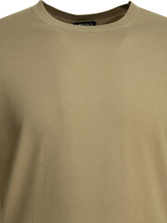 26SS 에르메네질도제냐 반팔 티셔츠 UHC90A3C10N02 Beige - ERMENEGILDO ZEGNA