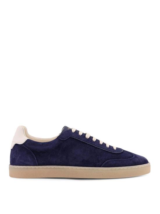 26SS 브루넬로 쿠치넬리 스웨이드 스니커즈 MZUMGLJ336CPG80 Light Blue