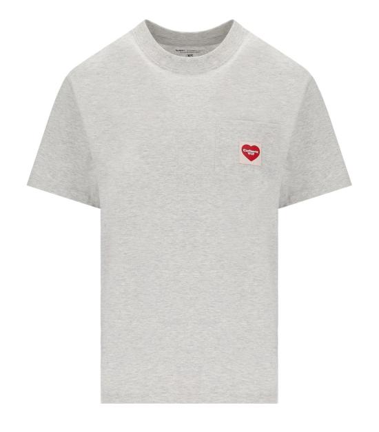 26SS 칼하트 WIP 포켓 하트 숏 슬리브 티셔츠 I032180 3QI XX S Grey