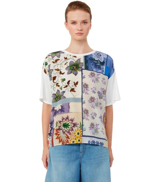 26SS 위켄드막스마라 팜파스 코튼 티셔츠 2615941062600 001 XS White - WEEKEND MAX MARA