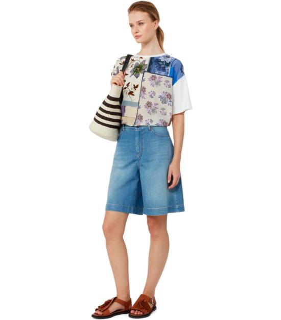26SS 위켄드막스마라 팜파스 코튼 티셔츠 2615941062600 001 XS White - WEEKEND MAX MARA