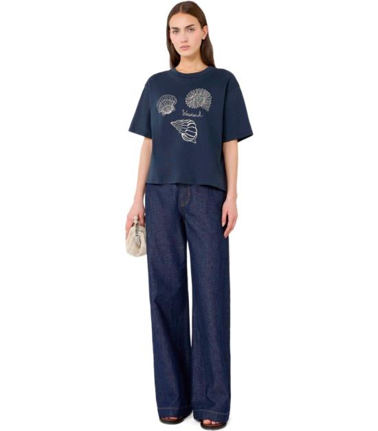 26SS 위켄드막스마라 사바토 코튼 티셔츠 2615941112600 004 XS Blue - WEEKEND MAX MARA