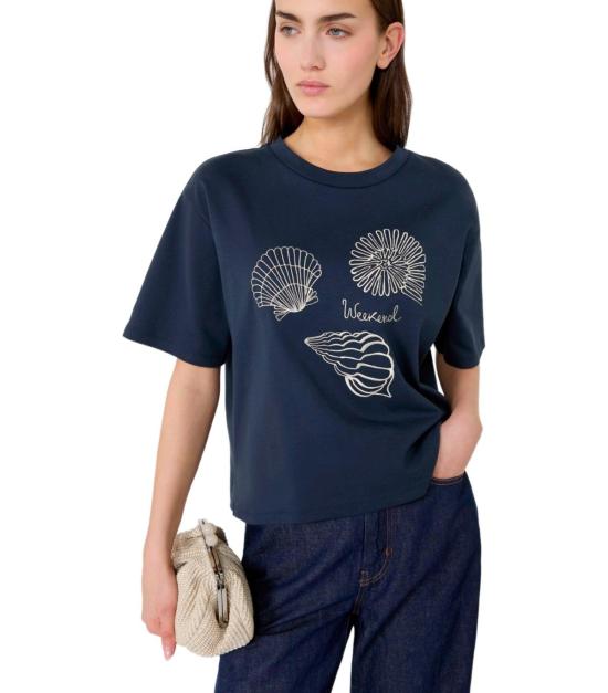 26SS 위켄드막스마라 사바토 코튼 티셔츠 2615941112600 004 XS Blue - WEEKEND MAX MARA