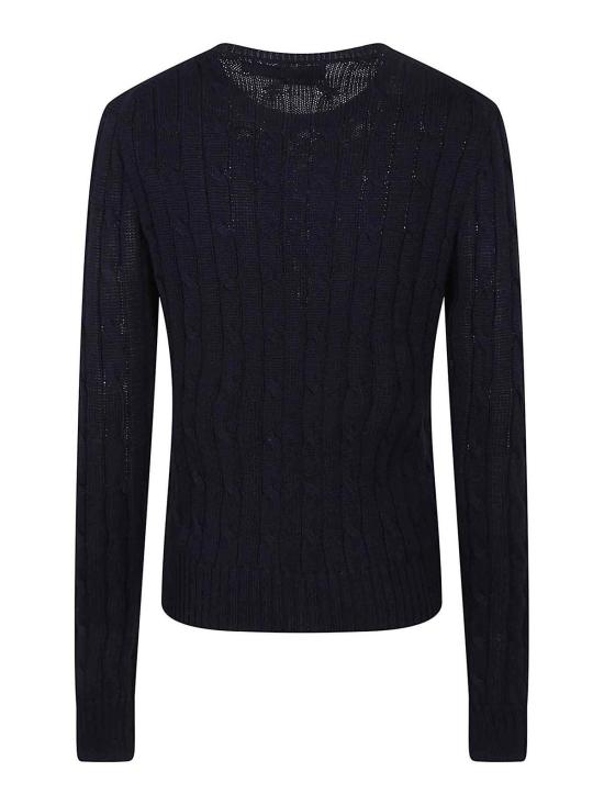 26SS 폴로 랄프로렌 포니 로고 피마코튼 케이블 니트 스웨터 211971869008 Dark Blue - POLO RALPH LAUREN