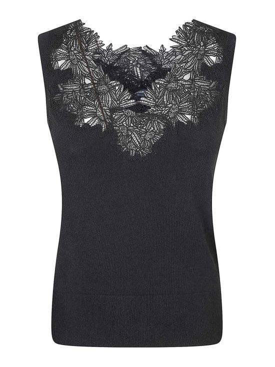 25FW 에르마노 설비노 민소매 티셔츠 D485L361APIKX95708 Black