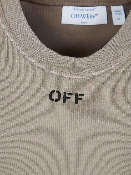 26SS 오프화이트 민소매 티셔츠 OWAD26XS26JER0016D10 Taupe - OFF WHITE